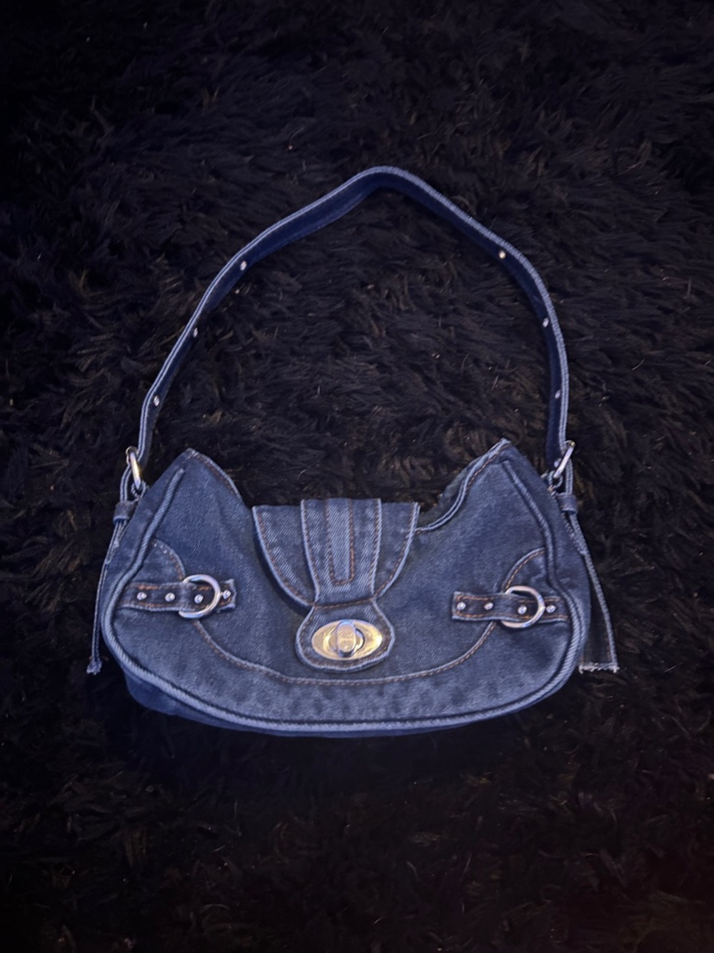 Denim Shoulder Bag - Blue